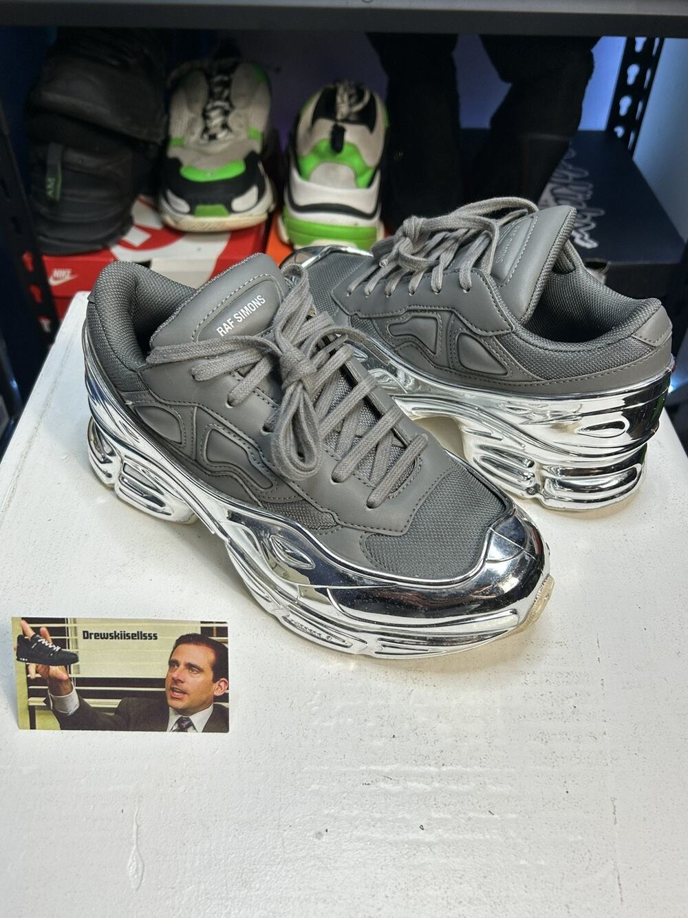 Size 7 - adidas Ozweego x Raf Simons Mirrored Ash Grey Chrome